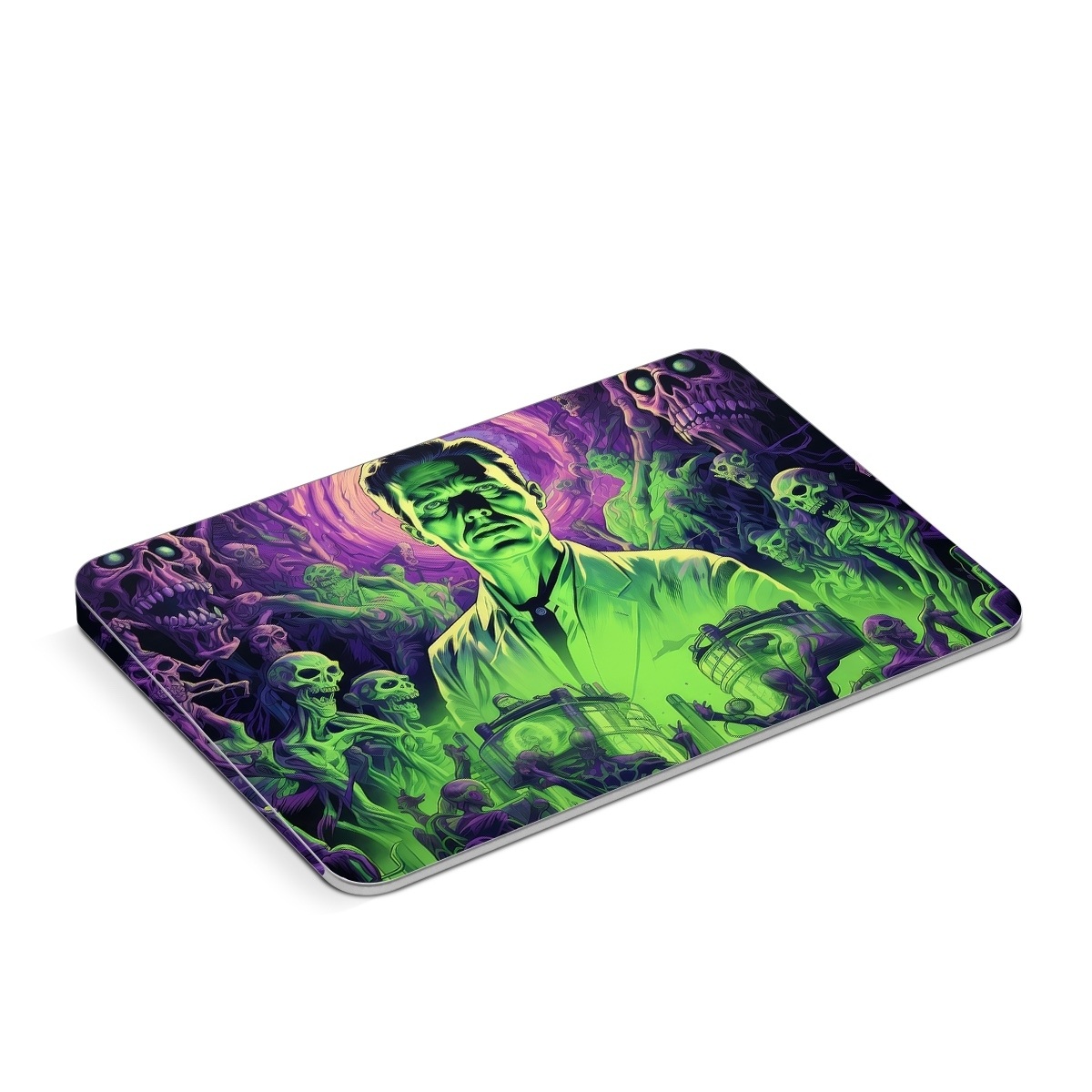 Apple Magic Trackpad Skin design of Art, Cool, Fictional character, Illustration, Painting, Electric blue, Visual arts, Artist, Event, Drawing, with black, green, purple colors