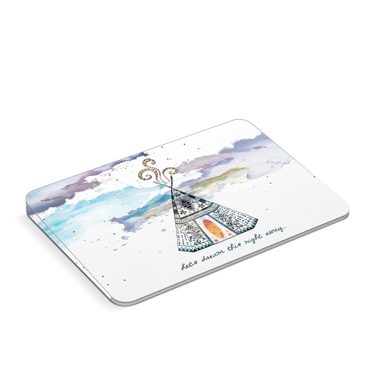 Apple Magic Trackpad Skin design of Illustration, Art, Graphics, Pole, Drawing, with blue, yellow, black, orange, purple colors