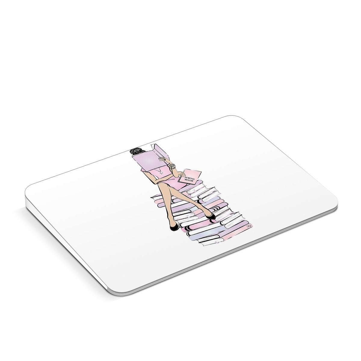 Apple Magic Trackpad Skin design of Gesture, Art, Cartoon, Font, Drawing, Illustration, Painting, Fictional character, Animation, Diagram, with black, white, pink, purple, blue, yellow, brown colors