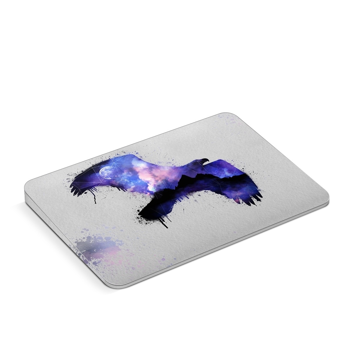 Apple Magic Trackpad Skin design of Blue, Watercolor paint, Purple, Water, Graphic design, Illustration, Art, Ink, Painting, Electric blue, with gray, white, blue, black, purple colors