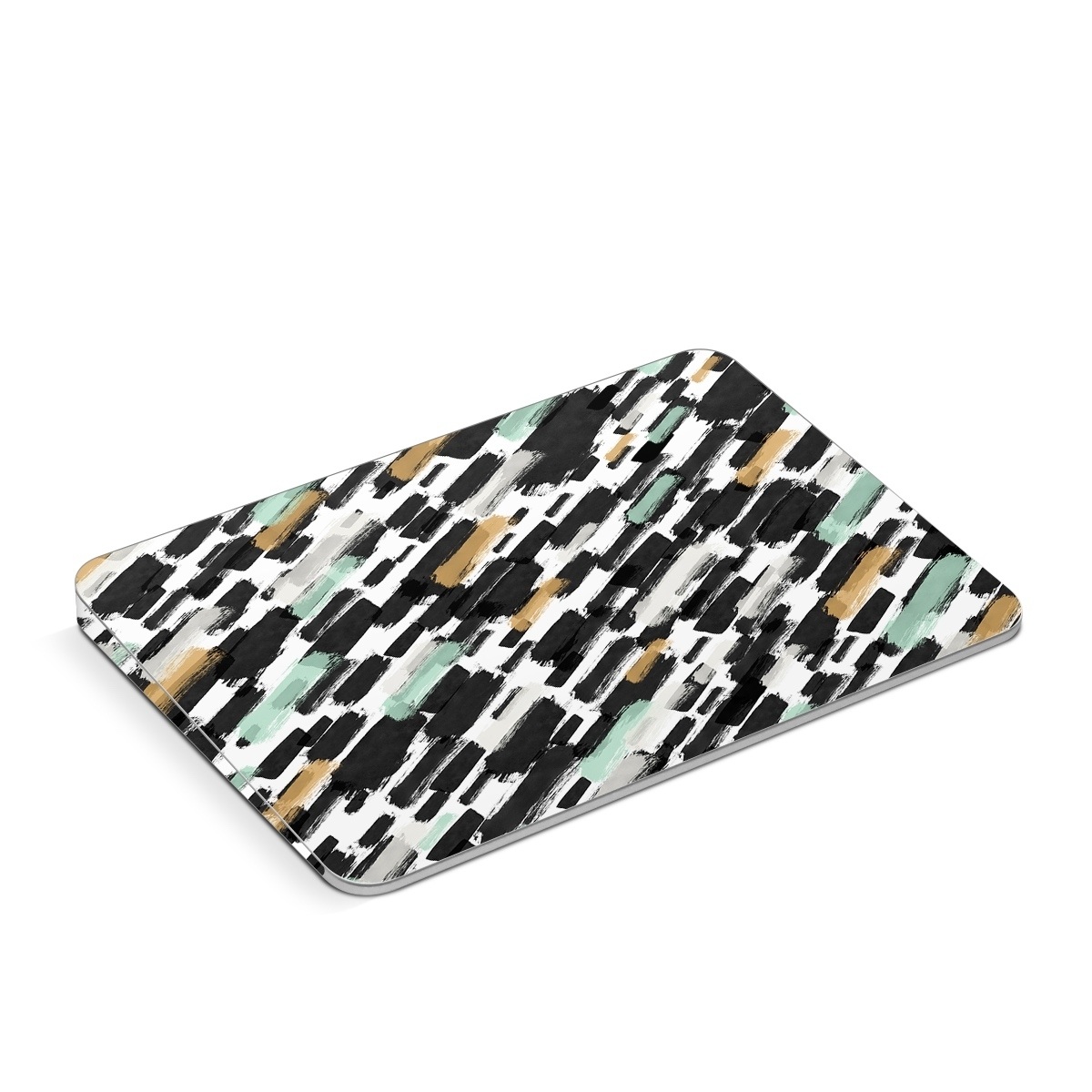 Apple Magic Trackpad Skin design of Pattern, Line, Design, Material property, Rectangle, with black, white, orange, blue, yellow colors