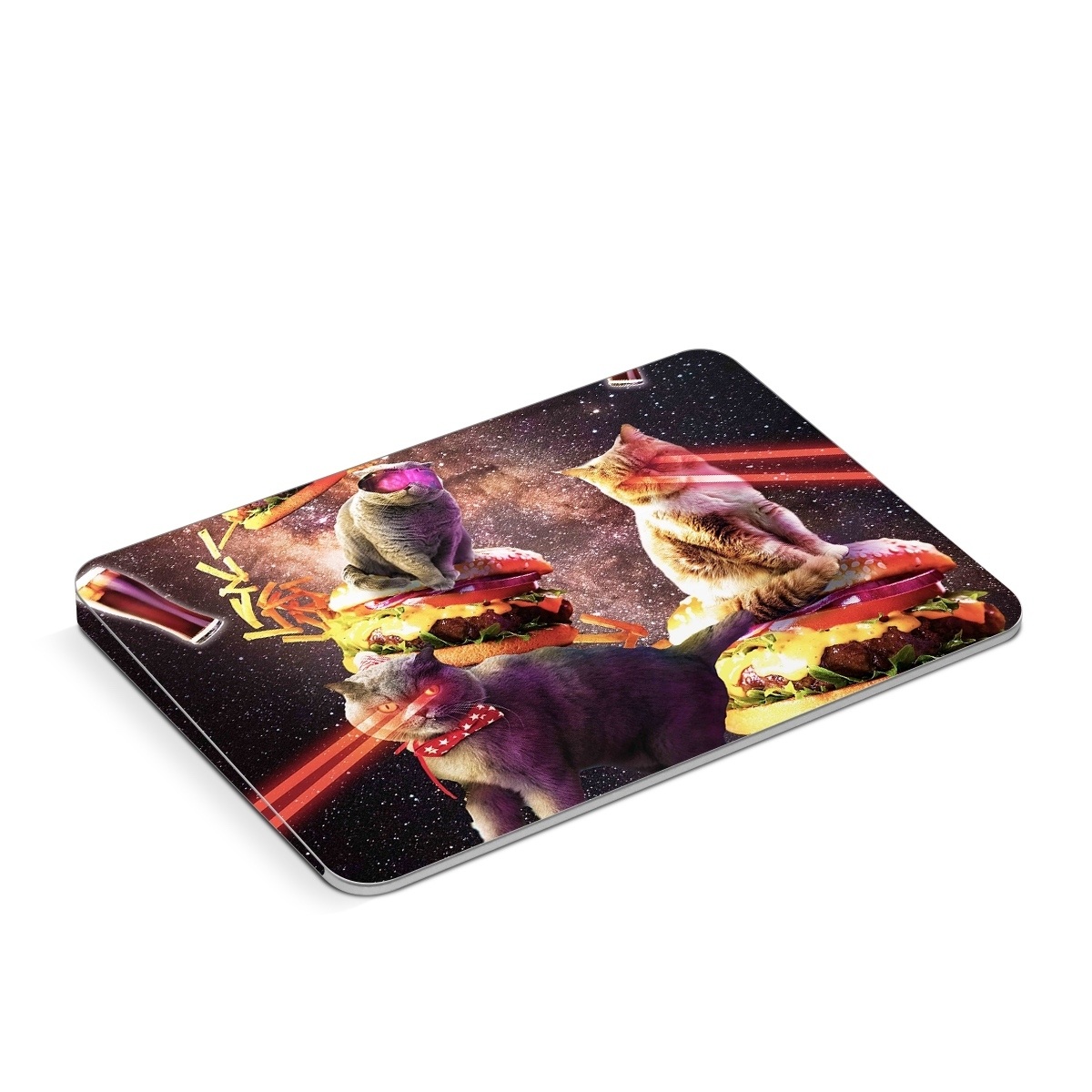 Apple Magic Trackpad Skin design of Circus, Performance, Event, Graphic design, Art, Illustration, Fictional character, with black, white, purple, brown, gray, yellow, green colors