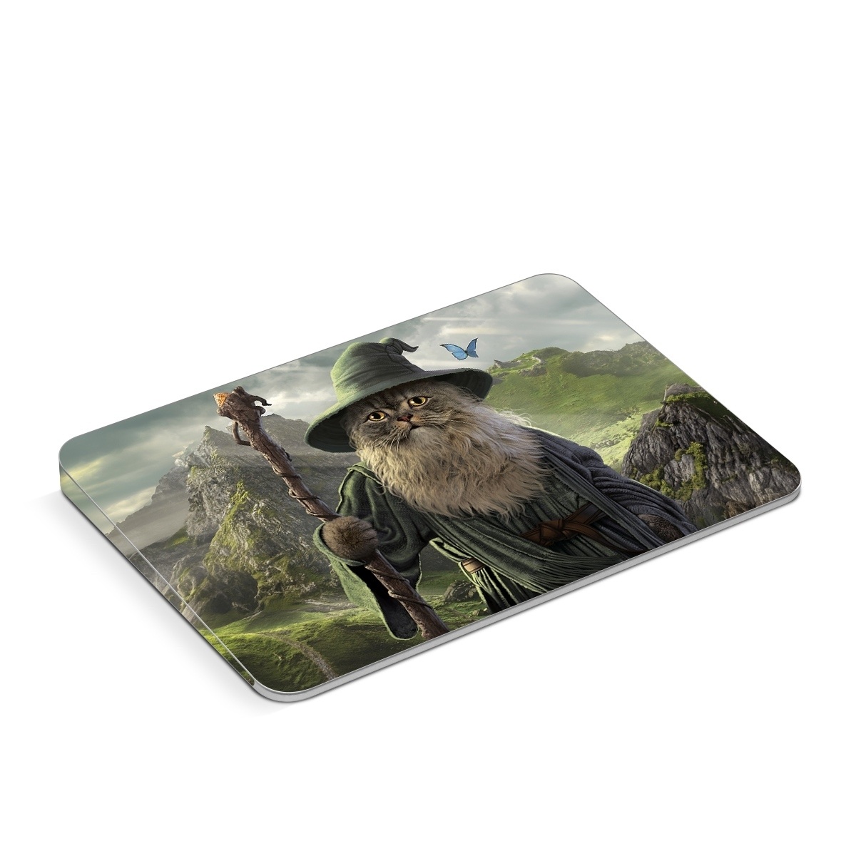 Apple Magic Trackpad Skin design of Beard, Facial hair, Illustration, Mythology, Magician, Fictional character, Cg artwork, Games, Art, with green, gray, brown, blue, green, white, yellow, black colors