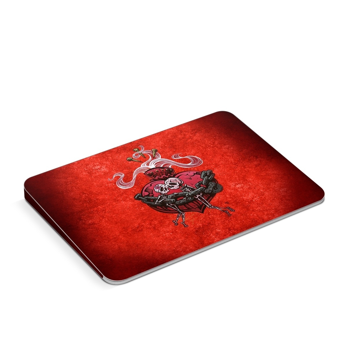Apple Magic Trackpad Skin design of Orange, Art, Font, Sleeve, Tints and shades, Symbol, Pattern, Logo, Magenta, Graphics, with black, red, white, gray colors