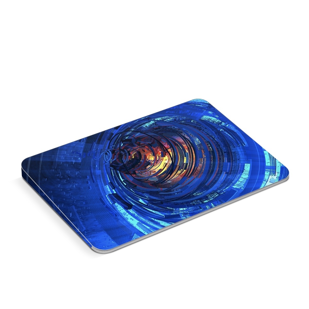 Apple Magic Trackpad Skin design of Blue, Water, Circle, Vortex, Electric blue, Wave, Liquid, Graphics, Pattern, Colorfulness, with blue, orange, yellow colors
