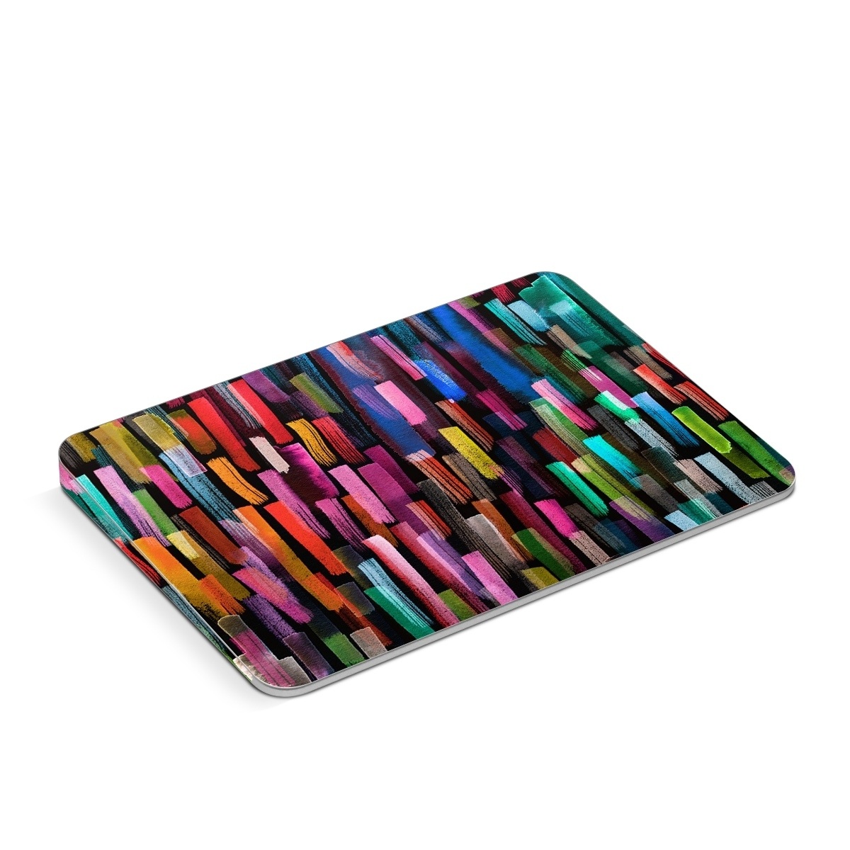 Apple Magic Trackpad Skin design of Colorfulness, Textile, Art, Wood, Line, Material property, Font, Pattern, Tints and shades, Magenta, with black, blue, green, red, pink, yellow, orange, white, gray colors