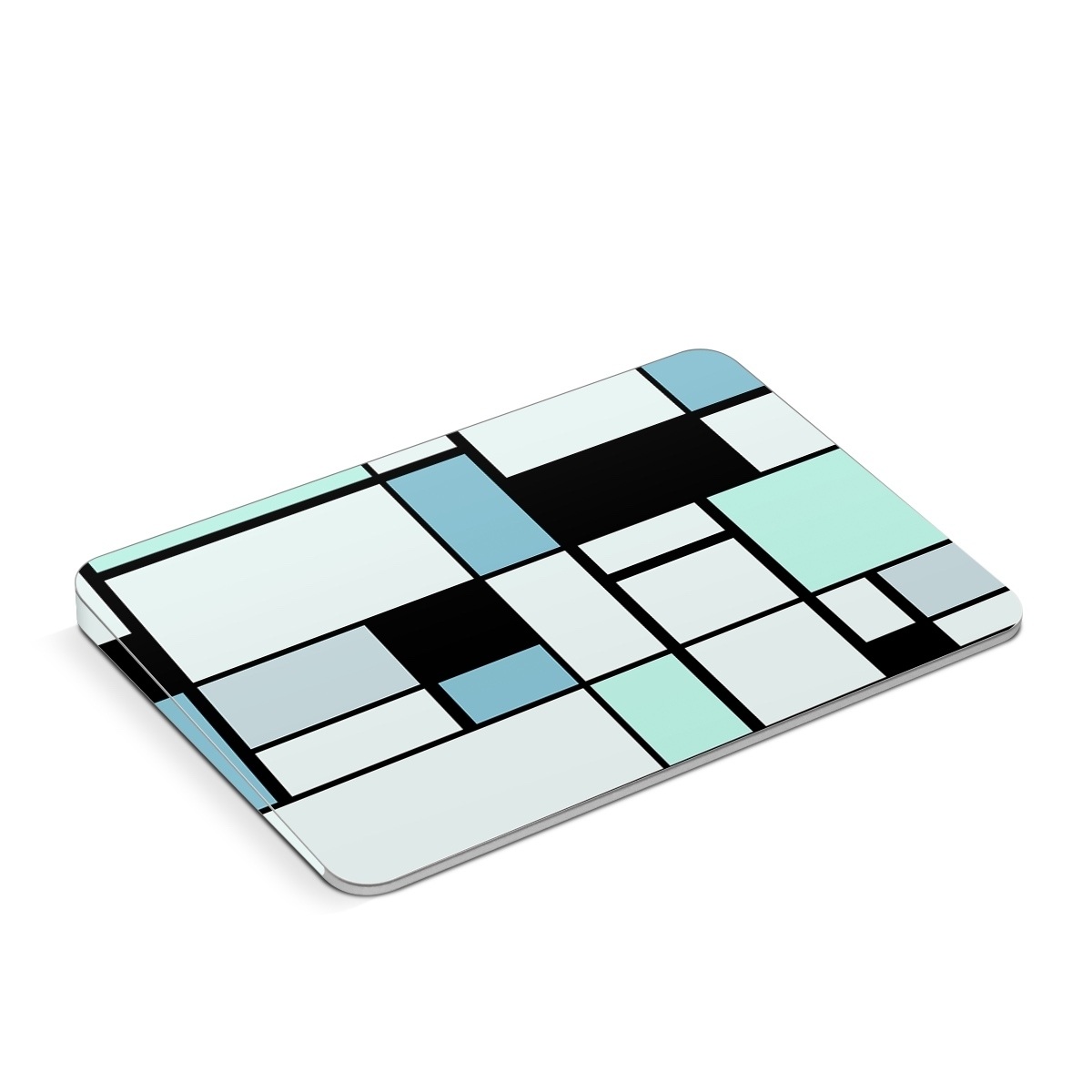 Apple Magic Trackpad Skin design of Blue, Line, Turquoise, Pattern, Rectangle, Design, Parallel, Square, Symmetry, Tints and shades, with black, blue, green colors