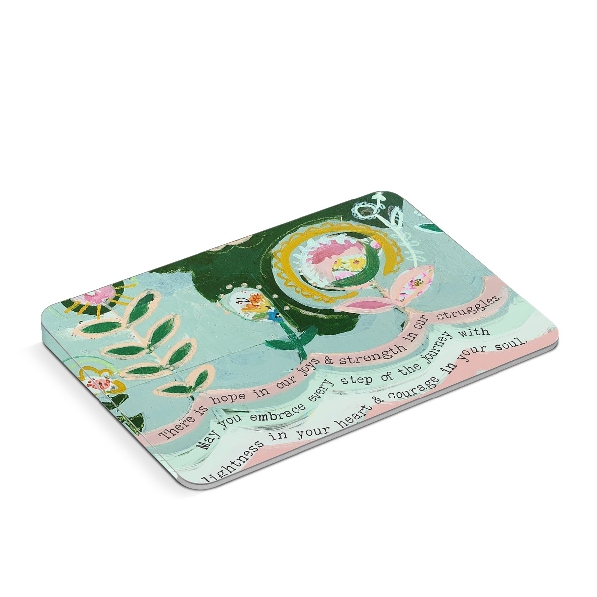 Apple Magic Trackpad Skin design of Textile, Art, Font, Creative arts, Pattern, Painting, Circle, Illustration, Motif, Drawing, with blue, green, pink, yellow, orange, black colors