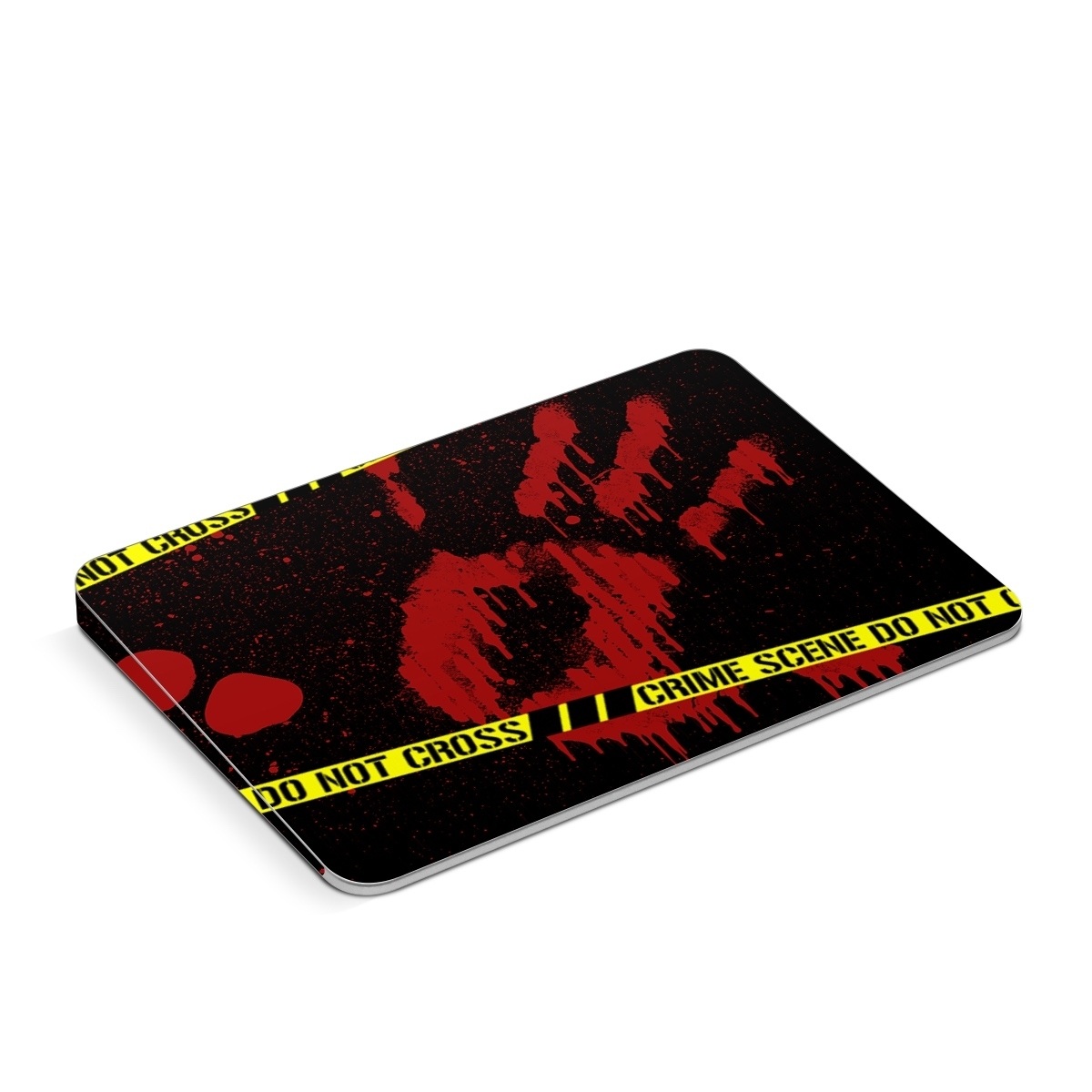 Apple Magic Trackpad Skin design of Red, Black, Font, Text, Logo, Graphics, Graphic design, Room, Carmine, Fictional character, with black, red, green colors