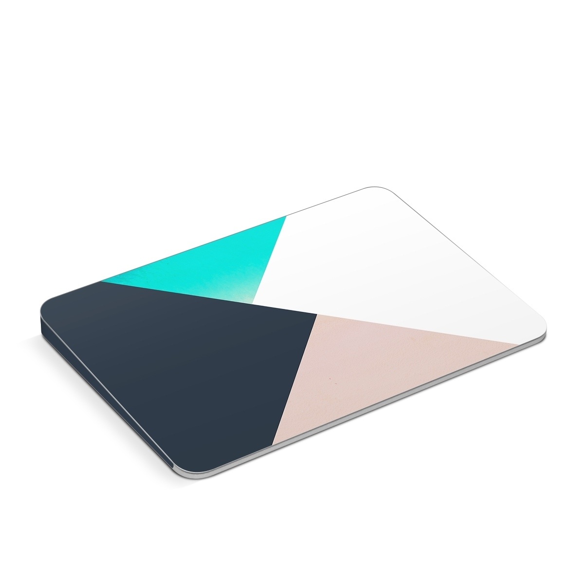 Apple Magic Trackpad Skin design of Blue, Turquoise, Aqua, Line, Triangle, Design, Material property, Graphic design, Pattern, Architecture, with black, white, brown, blue colors