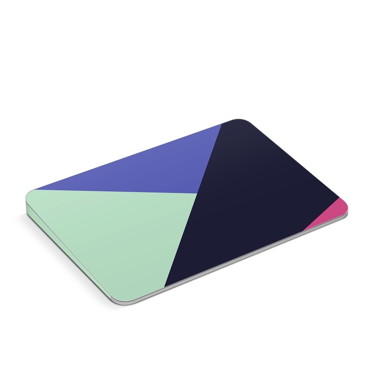 Apple Magic Trackpad Skin design of Purple, Violet, Line, Magenta, Graphic design, Triangle, Pattern, Design, Material property, Font, with black, blue, green, pink colors