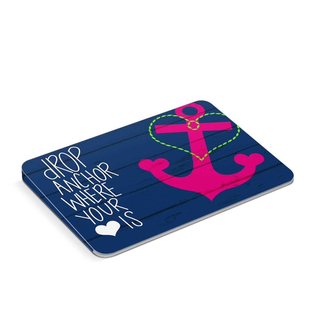 Apple Magic Trackpad Skin design of Font, Text, Love, Heart, Illustration, Anchor, Graphic design, Gesture, with black, purple, gray, red, blue, white colors