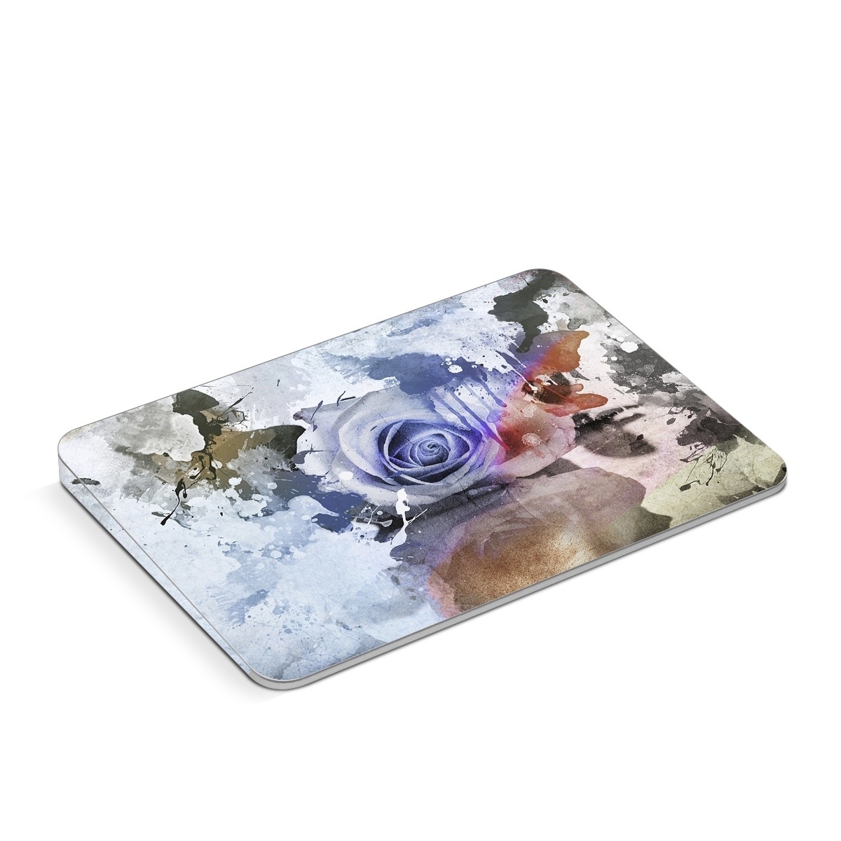 Apple Magic Trackpad Skin design of Watercolor paint, Painting, Illustration, Graphic design, Art, Paint, Visual arts, Design, Acrylic paint, Graphics, with red, white, black, orange, pink colors