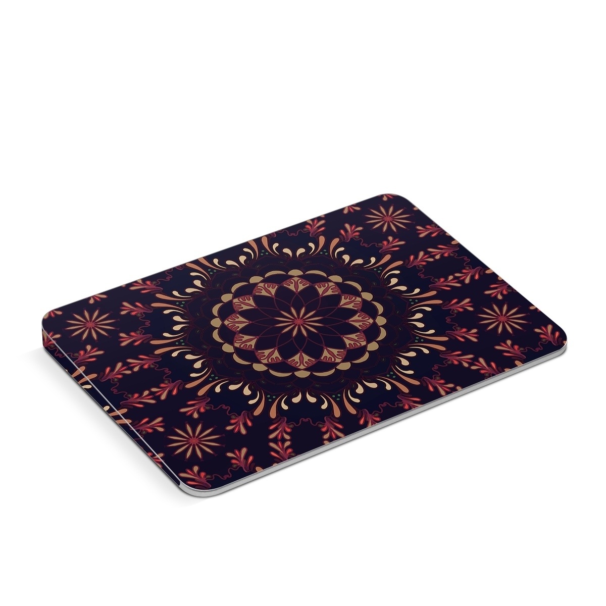 Apple Magic Trackpad Skin design of Pattern, Brown, Red, Symmetry, Textile, Design, Visual arts, Tapestry, Kaleidoscope, with black, red, orange, yellow, brown colors