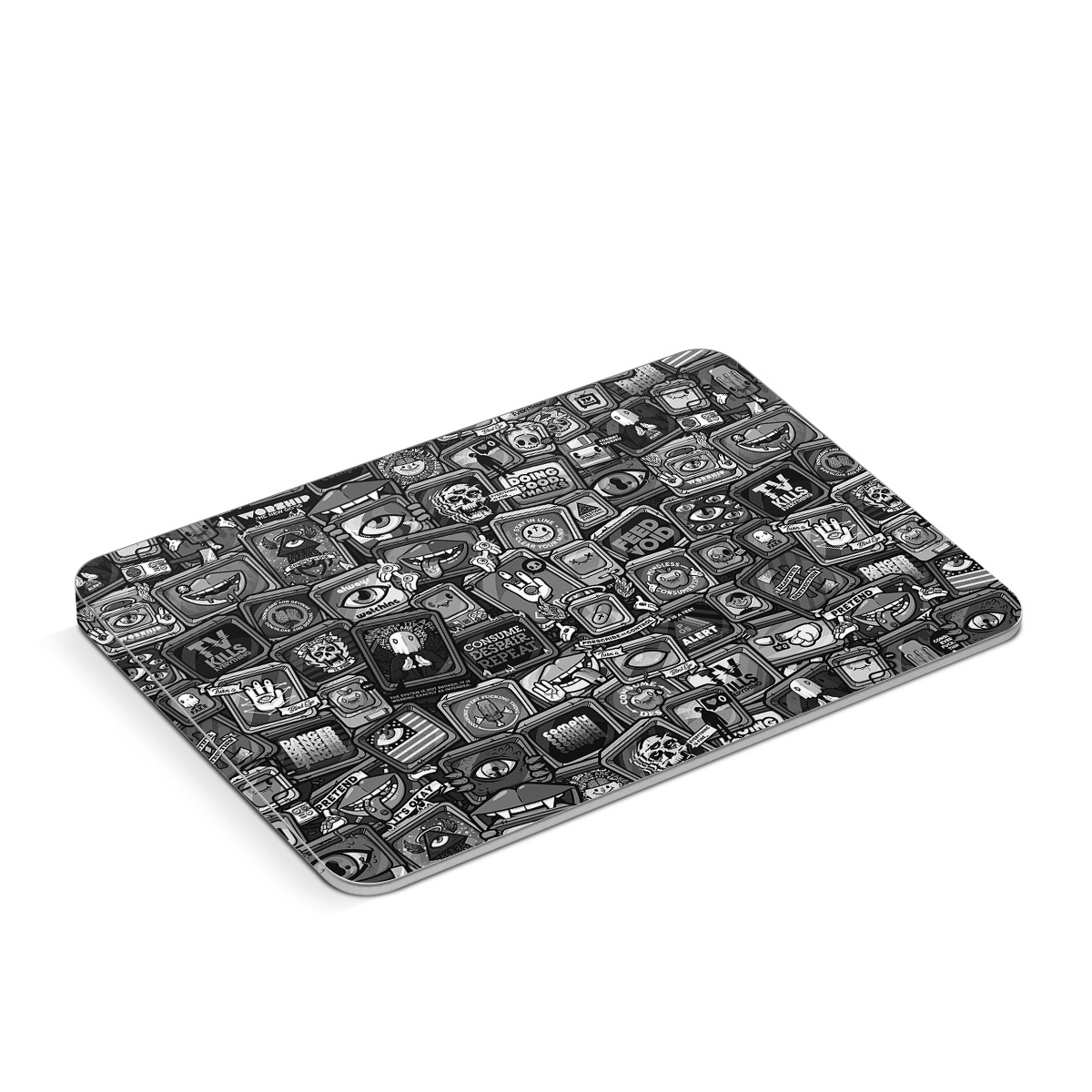 Apple Magic Trackpad Skin design of Font, Text, Pattern, Black-and-white, Design, Photography, Stock photography, Illustration, Monochrome, Drawing, with black, white, gray colors
