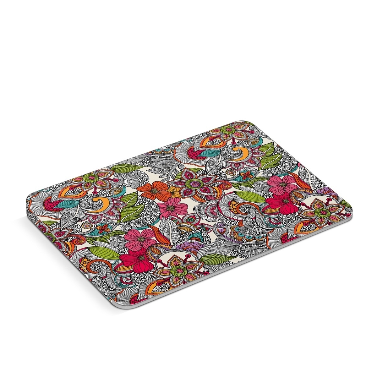 Apple Magic Trackpad Skin design of Pattern, Drawing, Visual arts, Art, Design, Doodle, Floral design, Motif, Illustration, Textile, with gray, red, black, green, purple, blue colors