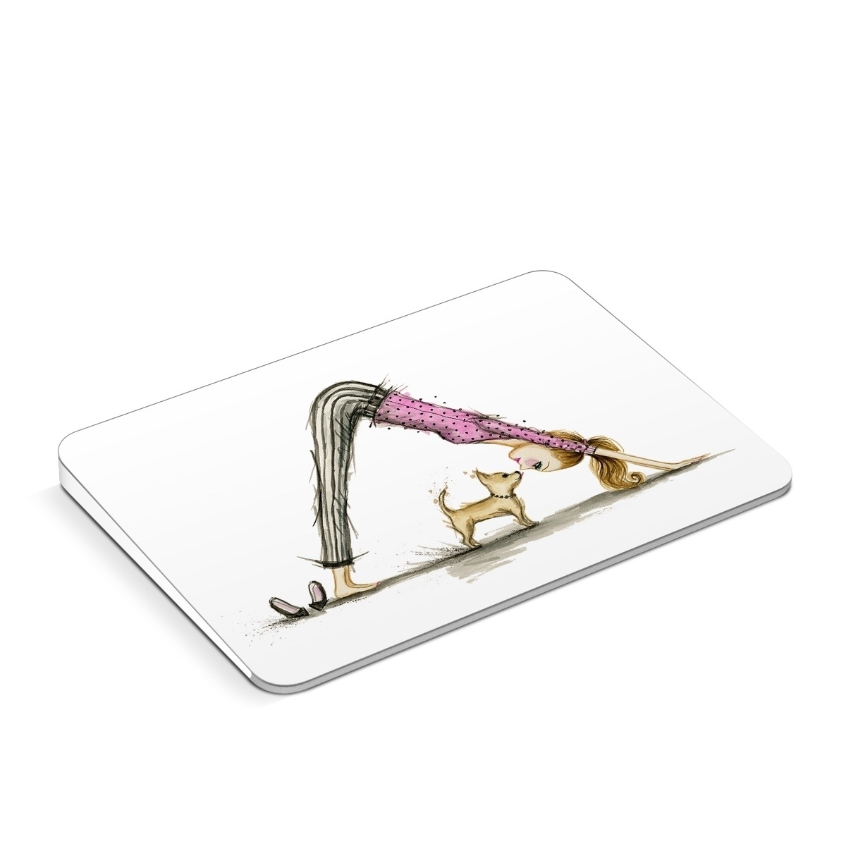 Apple Magic Trackpad Skin design of Drawing, Illustration, with white, pink, black, white, brown, yellow colors