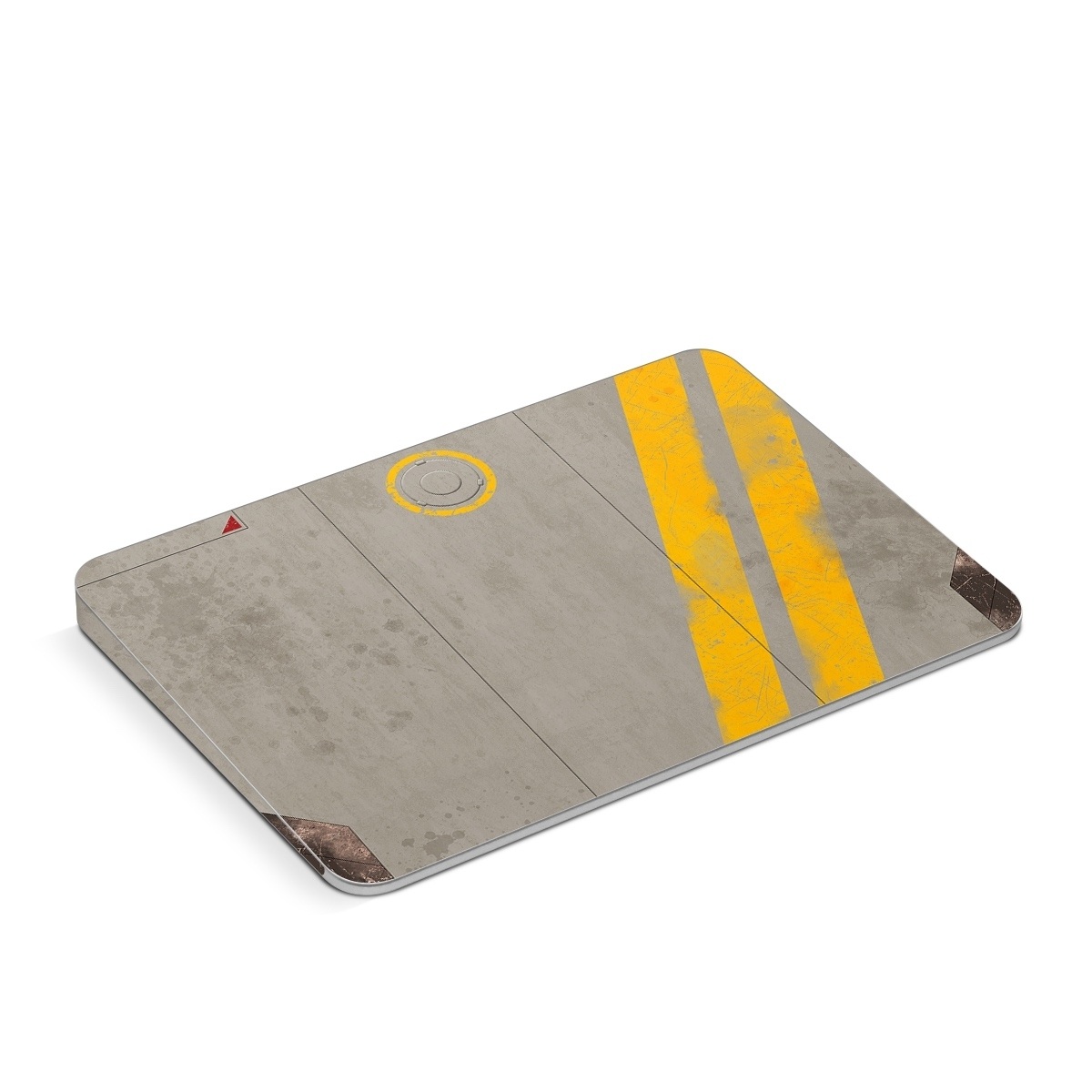 Apple Magic Trackpad Skin design of Yellow, Wall, Line, Orange, Design, Concrete, Font, Architecture, Parallel, Wood, with gray, yellow, red, black colors
