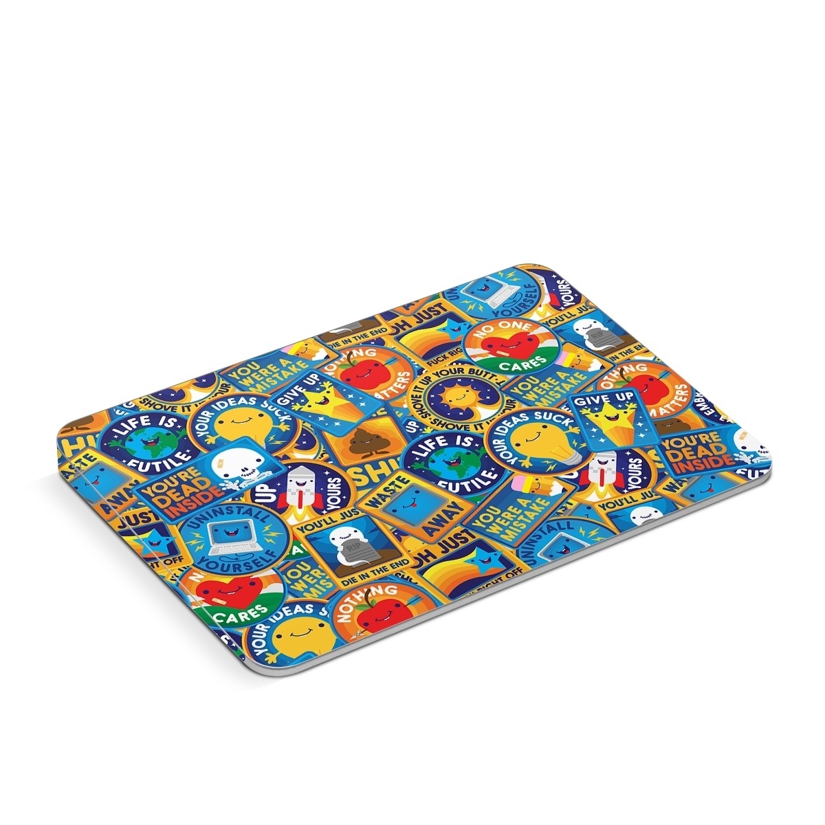 Apple Magic Trackpad Skin design of Pattern, Visual arts, Design, Art, Mosaic, Psychedelic art, with blue, yellow, orange, white, green, red, gray colors