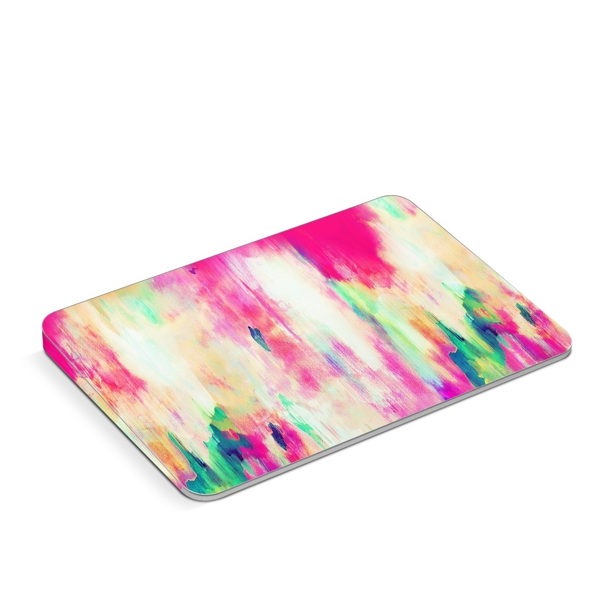 Apple Magic Trackpad Skin design of Pink, Magenta, Art, Watercolor paint, Dye, Visual arts, Pattern, Modern art, Painting, Acrylic paint, with red, white, green colors