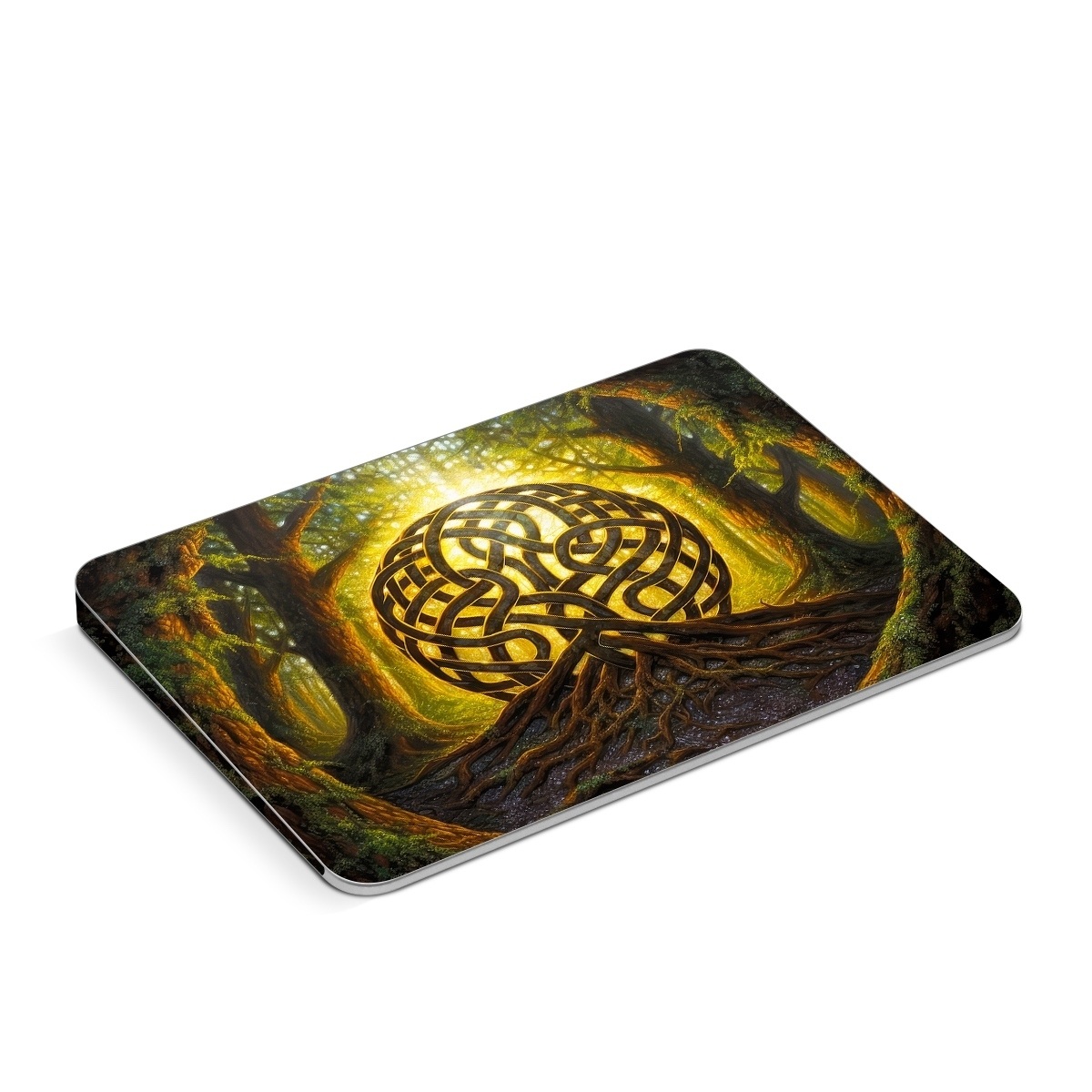Apple Magic Trackpad Skin design of Art, Pattern, Circle, Symmetry, Tints and shades, Visual arts, Design, Electric blue, Graphics, Font, with green, brown, black, gray, yellow, orange, white colors