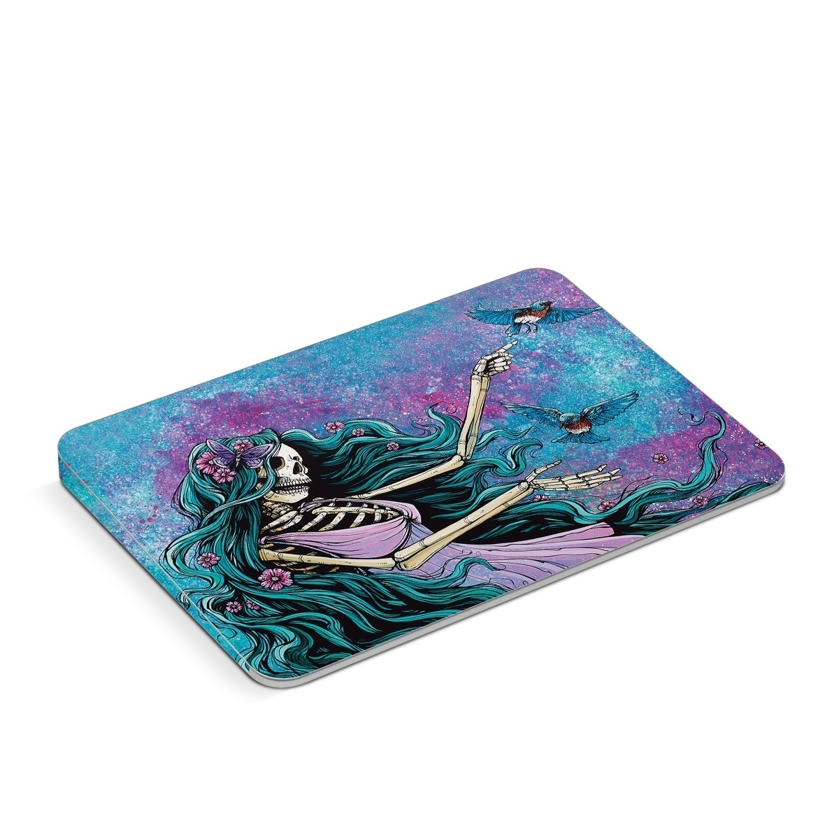 Apple Magic Trackpad Skin design of Green, Purple, Painting, Paint, Art, Cg artwork, Mythical creature, Musical instrument, Graffiti, Artist, with blue, purple, white, gray, brown colors
