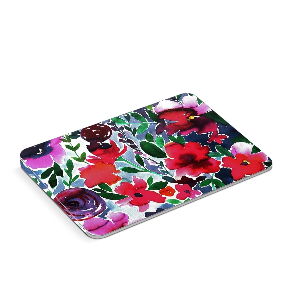 Apple Magic Trackpad Skin design of Flower, Petal, Red, Plant, Pattern, Pink, Purple, Flowering plant, Botany, Design, with red, green, pink, blue colors