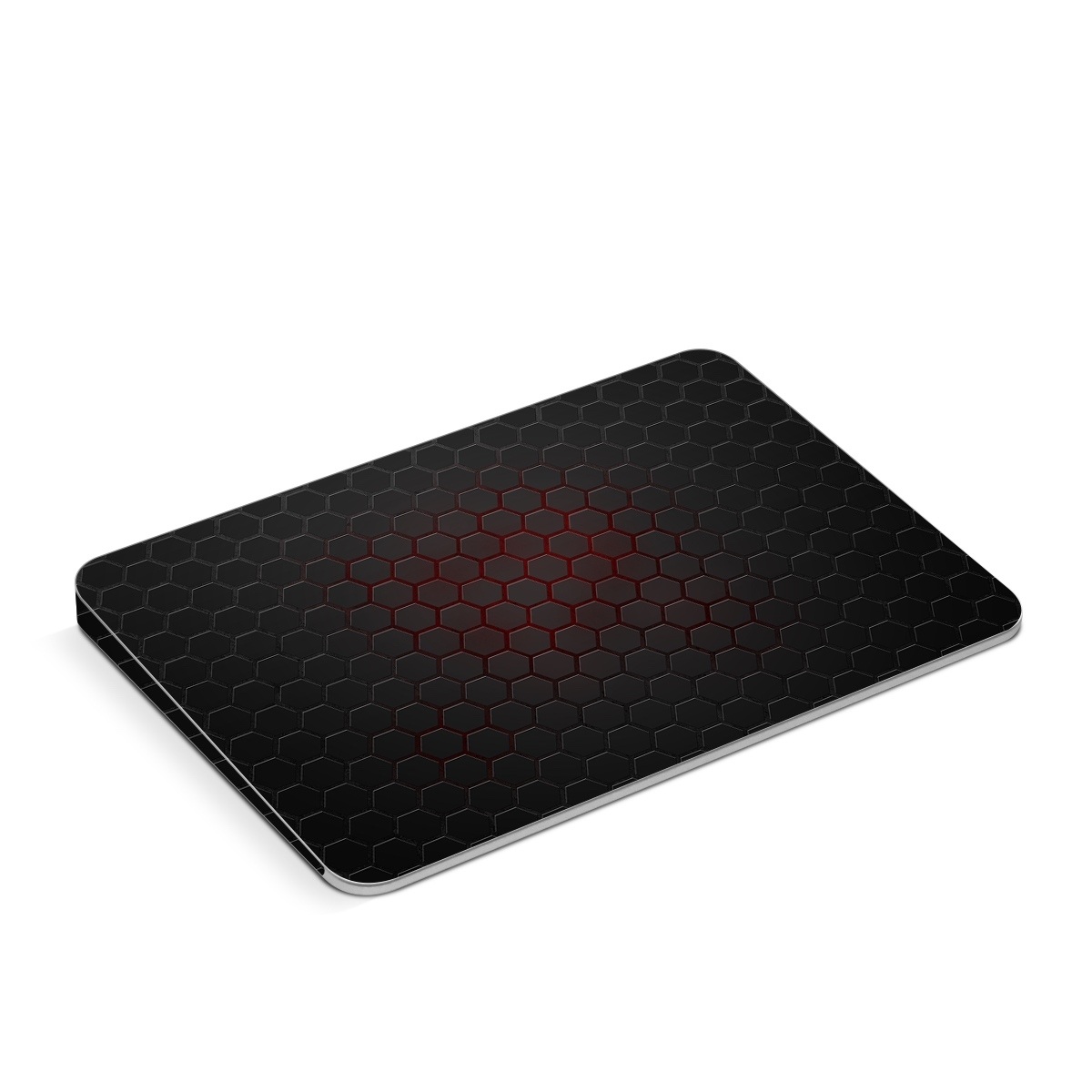 Apple Magic Trackpad Skin design of Black, Pattern, Metal, Design, Mesh, Carbon, Space, Wallpaper, with black, red colors