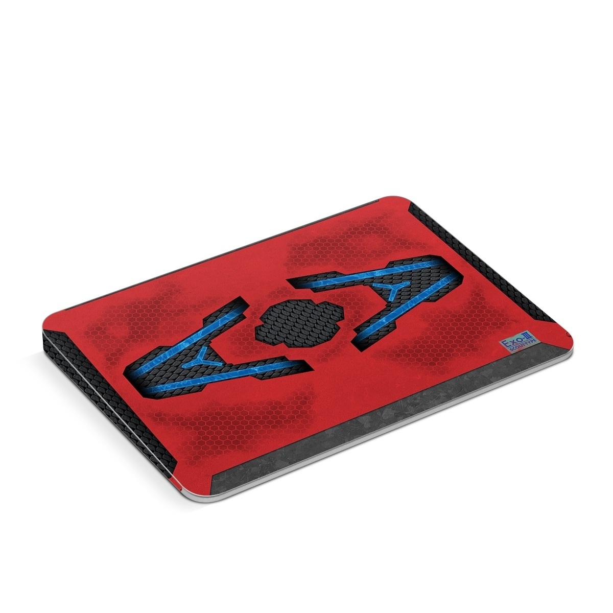 Apple Magic Trackpad Skin design of Red, Symbol, Graphics, with black, gray, red, blue colors