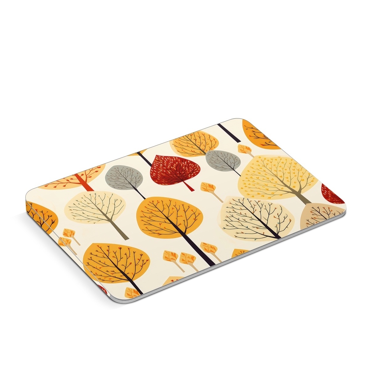 Apple Magic Trackpad Skin design of Plant, Leaf, Botany, Nature, Organism, Yellow, Tree, Woody plant, Terrestrial plant, Adaptation, with yellow, orange, red, black, brown colors