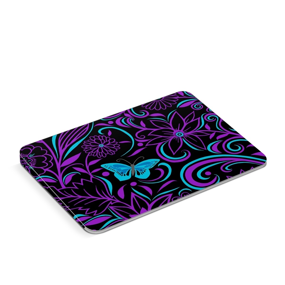 Apple Magic Trackpad Skin design of Pattern, Purple, Violet, Turquoise, Teal, Design, Floral design, Visual arts, Magenta, Motif, with black, purple, blue colors