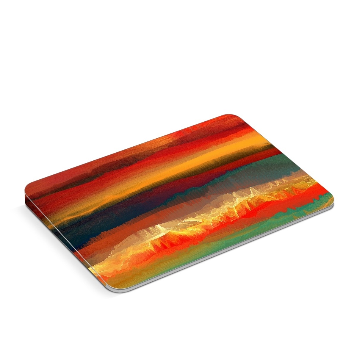 Apple Magic Trackpad Skin design of Sky, Red, Horizon, Afterglow, Orange, Painting, Acrylic paint, Watercolor paint, Sunset, Geological phenomenon, with red, blue, green, yellow, orange, white colors