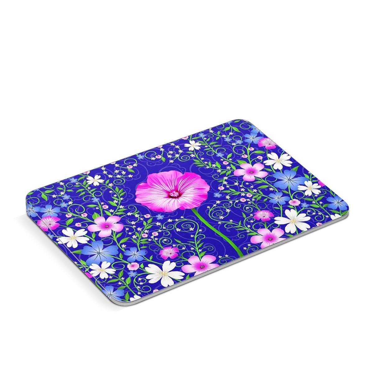 Apple Magic Trackpad Skin design of Purple, Violet, Flower, Plant, Wildflower, Pattern, Petal, Design, Graphics, Morning glory, with blue, purple, pink, green, white, yellow colors