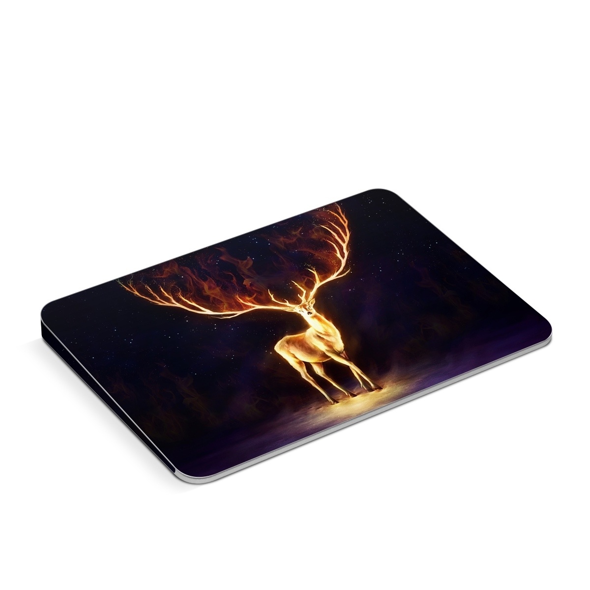 Apple Magic Trackpad Skin design of Plant, Tree, Organism, Entertainment, Fawn, Art, Heat, Performing arts, Landscape, Sky, with black, yellow, red, orange, purple colors