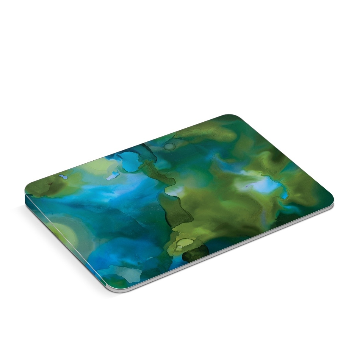 Apple Magic Trackpad Skin design of Aqua, Blue, Green, Painting, Turquoise, Teal, Water, Acrylic paint, Art, Organism, with blue, green colors