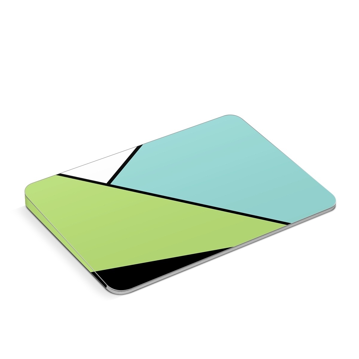 Apple Magic Trackpad Skin design of Green, Line, Blue, Triangle, Design, Parallel, Pattern, Graphic design, Slope, with white, black, green, blue colors
