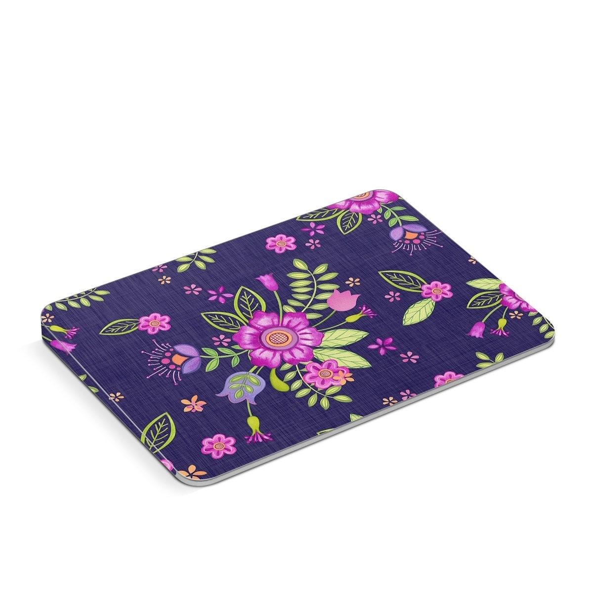 Apple Magic Trackpad Skin design of Pink, Pattern, Magenta, Purple, Violet, Floral design, Lilac, Textile, Visual arts, Pedicel, with black, gray, purple, green, blue colors