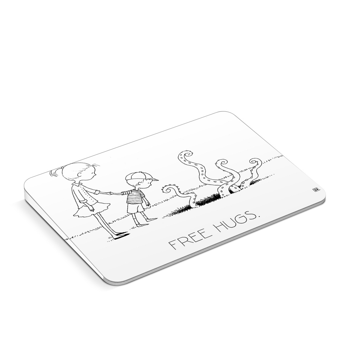 Apple Magic Trackpad Skin design of Line art, Cartoon, Text, Drawing, Illustration, Coloring book, Black-and-white, Child, Art, with black, white colors