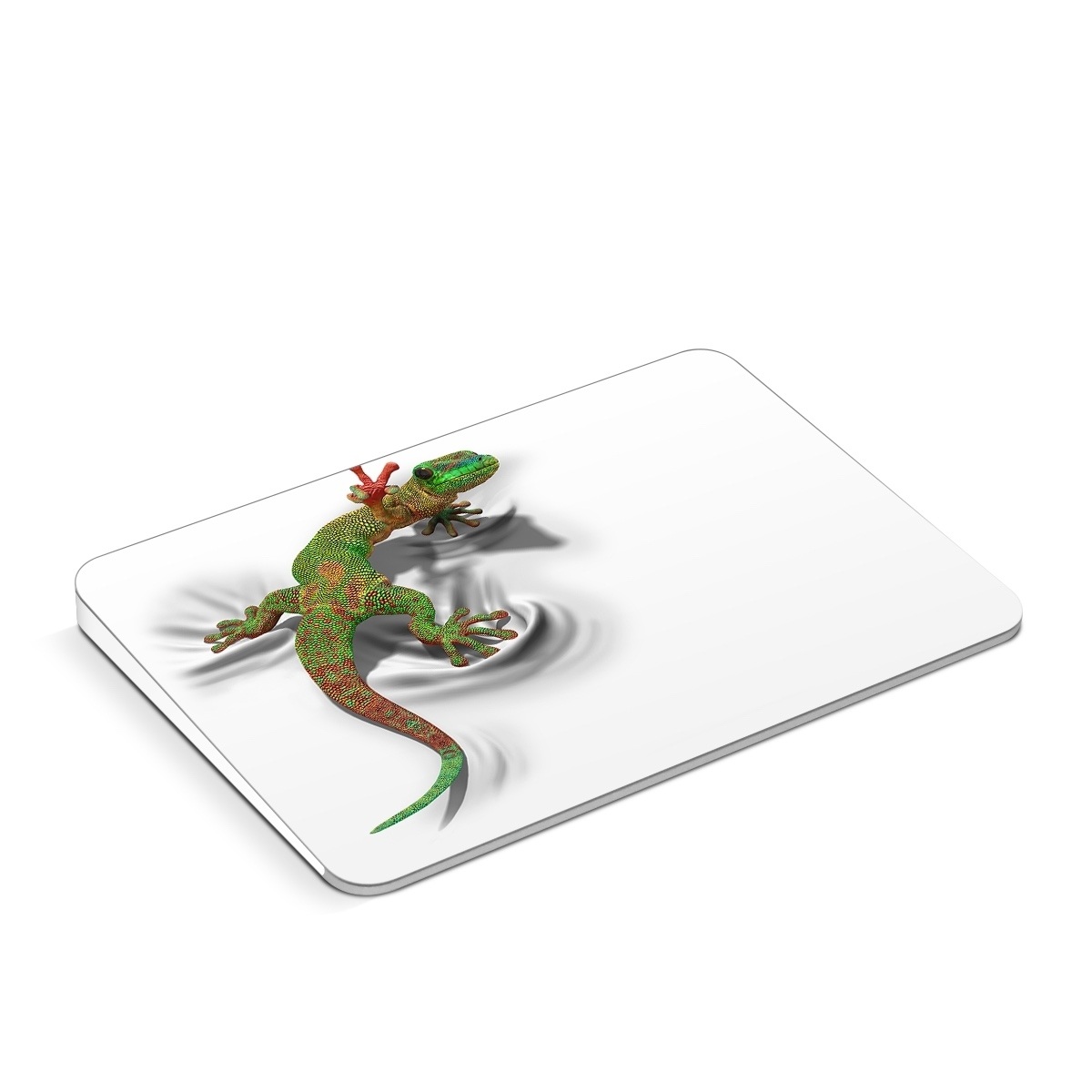 Apple Magic Trackpad Skin design of Lizard, Reptile, Gecko, Scaled reptile, Green, Iguania, Animal figure, Wall lizard, Fictional character, Iguanidae, with white, gray, black, red, green colors
