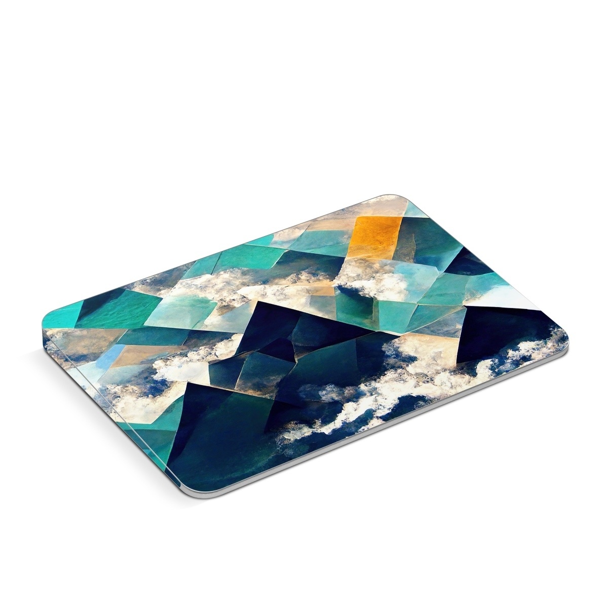 Apple Magic Trackpad Skin design of Daytime, World, Nature, Blue, Azure, Green, Triangle, Rectangle, Architecture, Art, with blue, yellow, white, green colors