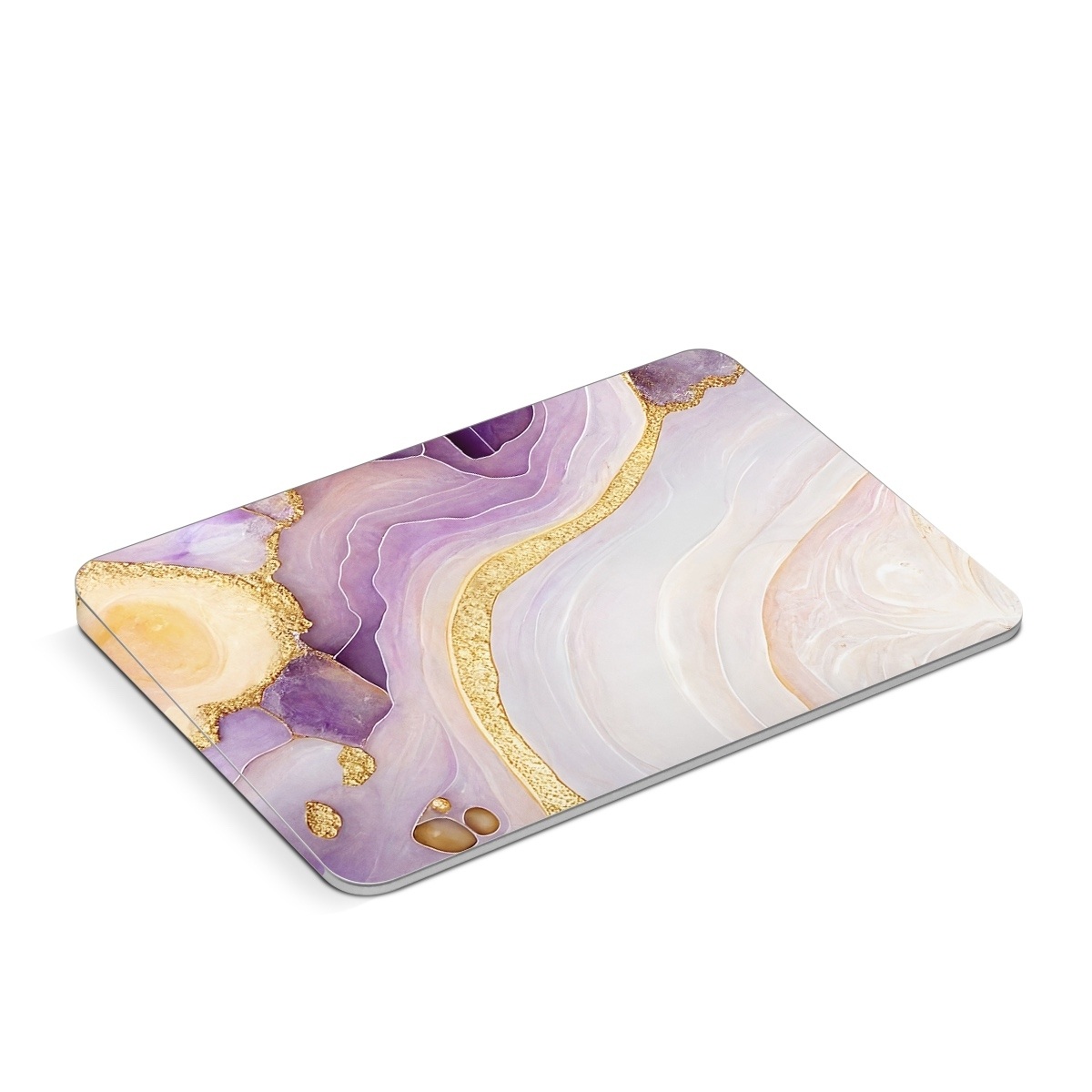 Apple Magic Trackpad Skin design of Purple, Dishware, Violet, Art, Pattern, Serveware, Painting, Metal, Circle, Ceiling, with purple, white, yellow, orange colors