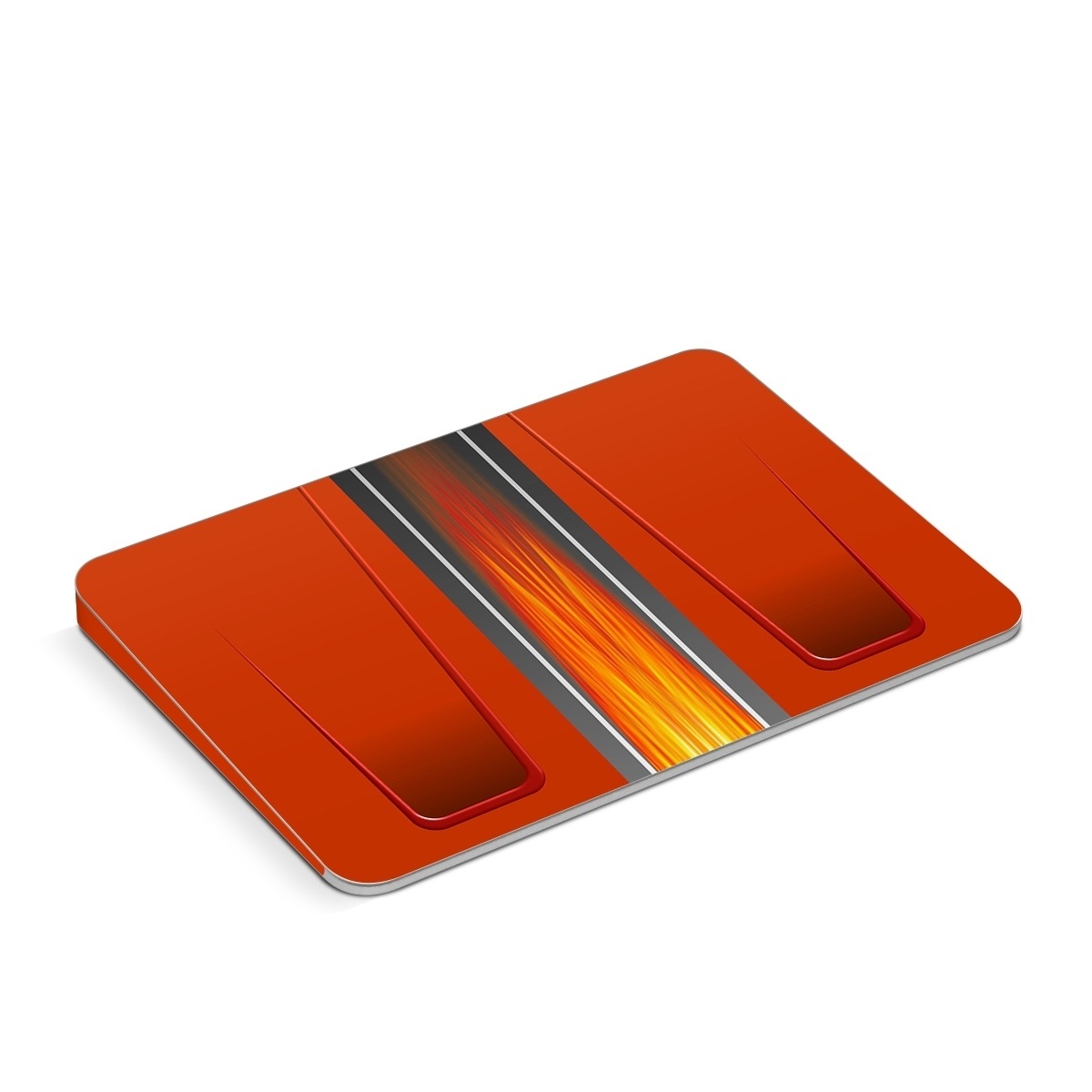 Apple Magic Trackpad Skin design of Orange, Red, Line, Material property, Rectangle, Automotive lighting, with red, black, orange, gray colors