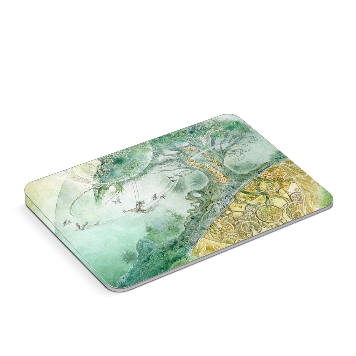 Apple Magic Trackpad Skin design of Illustration, Organism, Art, World, Fictional character, with green, yellow, brown colors