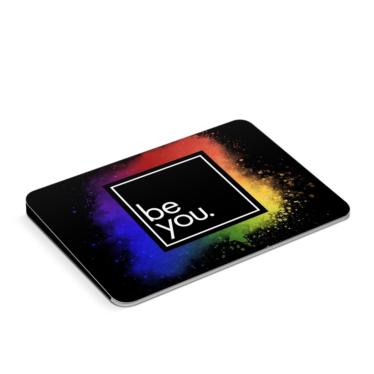 Apple Magic Trackpad Skin design of Text, Font, Sky, Graphic design, Line, Illustration, Logo, Graphics, Night, Space, with black, white, blue, purple, green, yellow, orange, red colors
