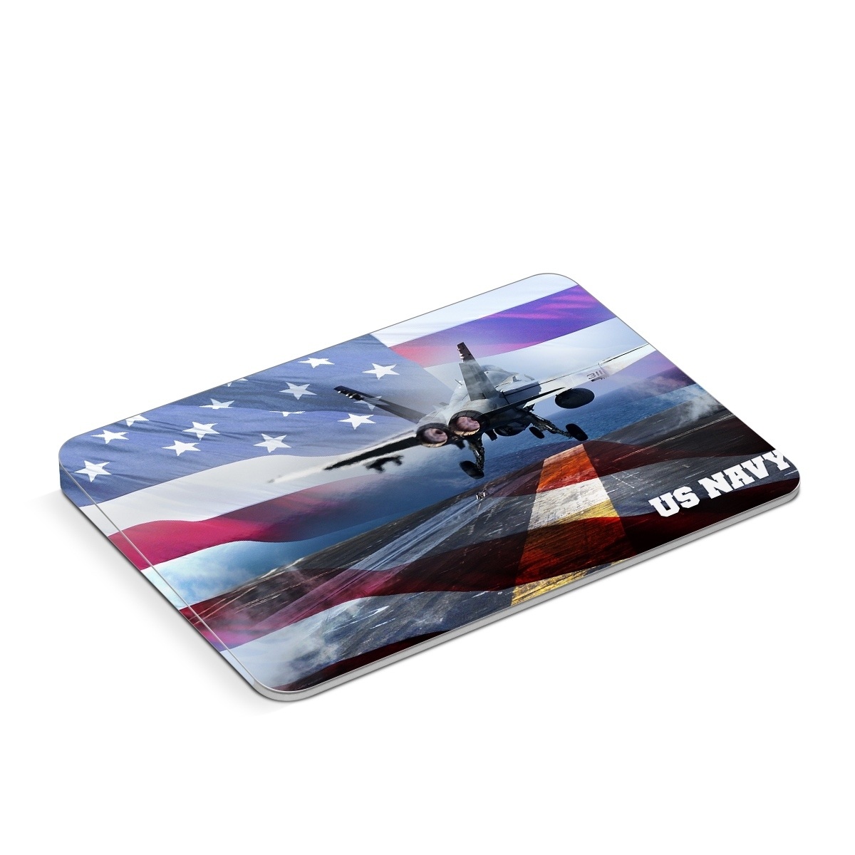 Apple Magic Trackpad Skin design of Airplane, Aircraft, Aviation, Vehicle, Airline, Aerospace engineering, Air travel, Air force, Sky, Flight, with gray, black, blue, purple colors