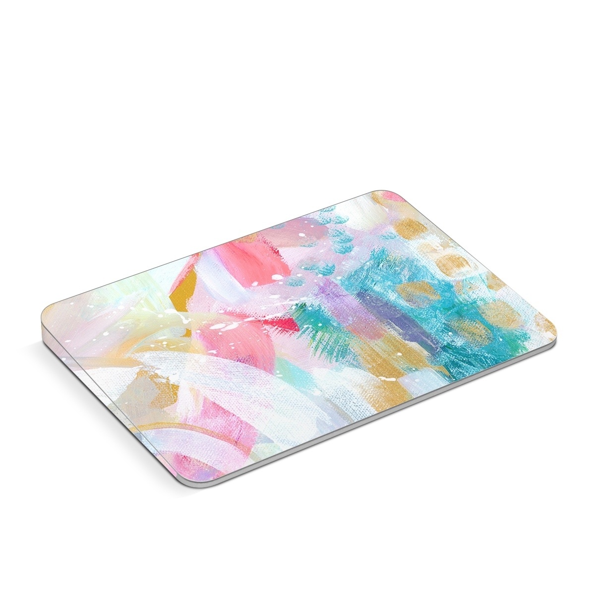 Apple Magic Trackpad Skin design of Colorfulness, Art paint, Paint, Pink, Creative arts, Art, Aqua, Magenta, Tints and shades, Font, with white, blue, pink, purple, green, yellow colors