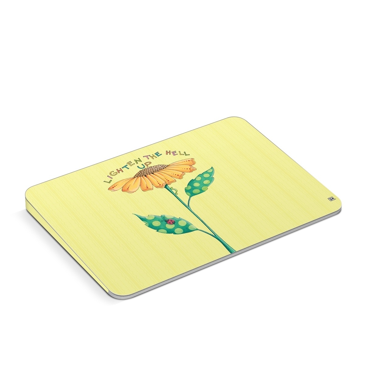 Apple Magic Trackpad Skin design of Flower, Plant, Botany, Flowering plant, Illustration, Wildflower, Daisy family, Coneflower, Pedicel, with yellow, green, red, black, orange, blue colors