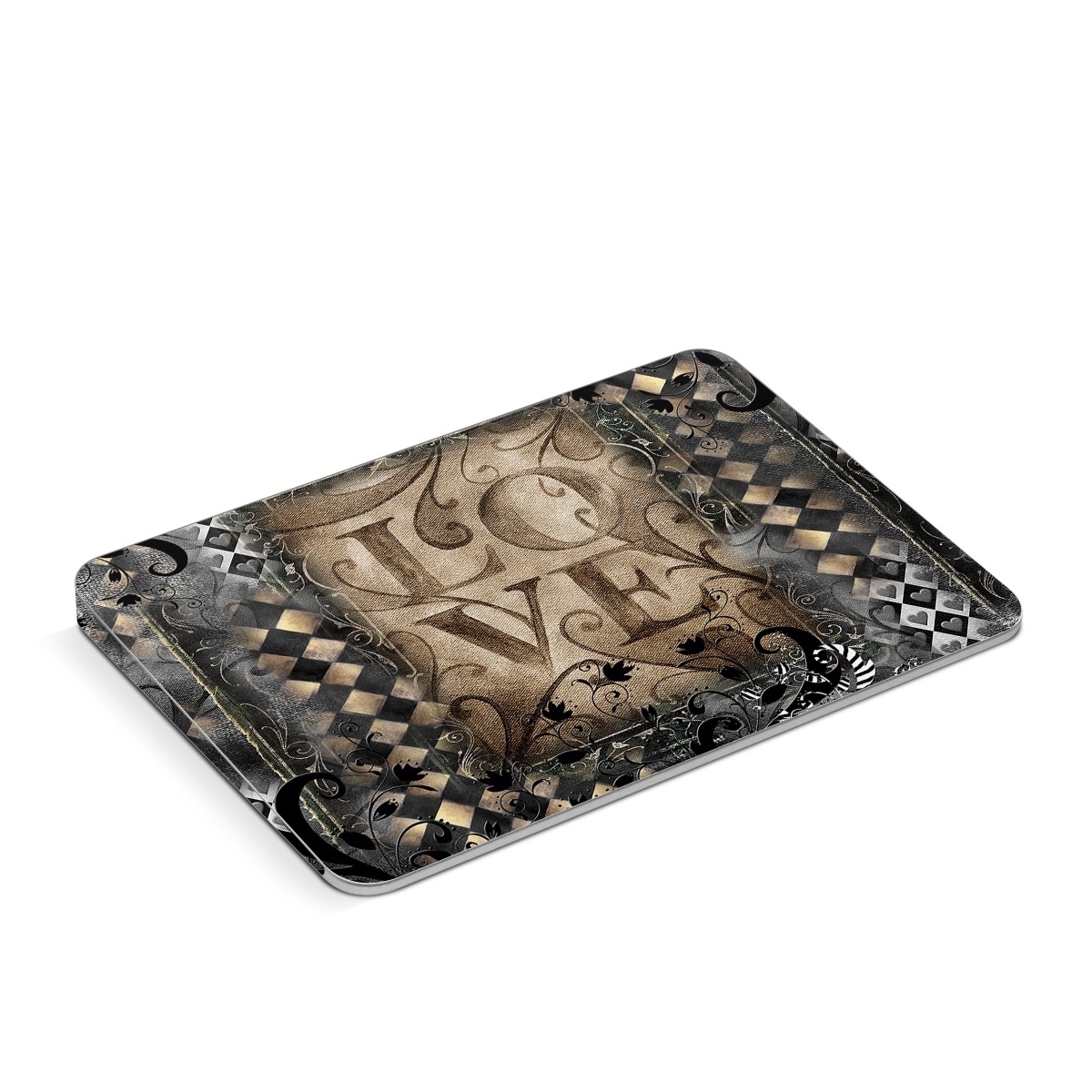 Apple Magic Trackpad Skin design of Pattern, Brown, Design, Textile, Art, with black, gray, green, red colors