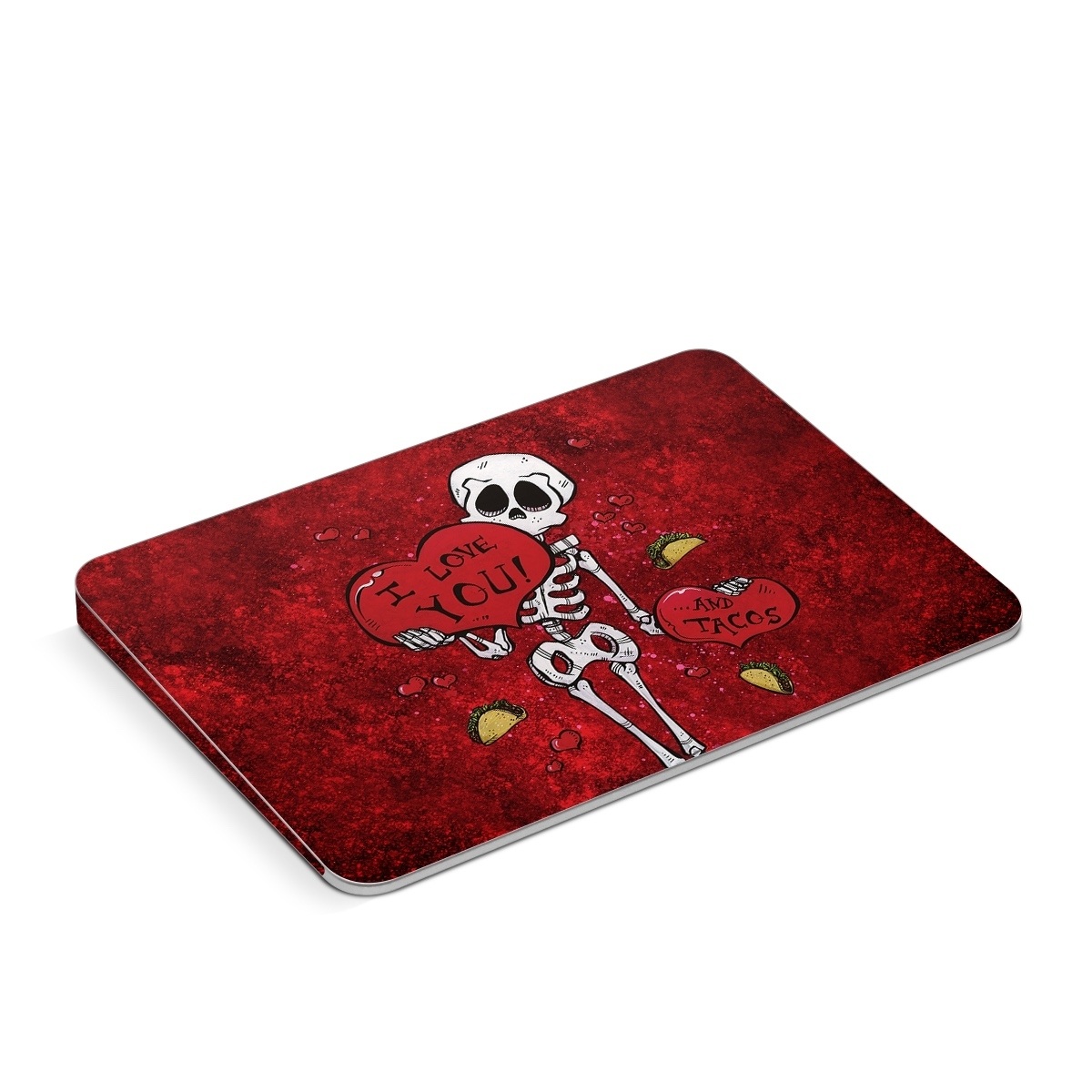 Apple Magic Trackpad Skin design of Font, Red, Art, Magenta, Tints and shades, Pattern, Bone, Plant, Carmine, Visual arts, with black, white, gray, red, yellow colors