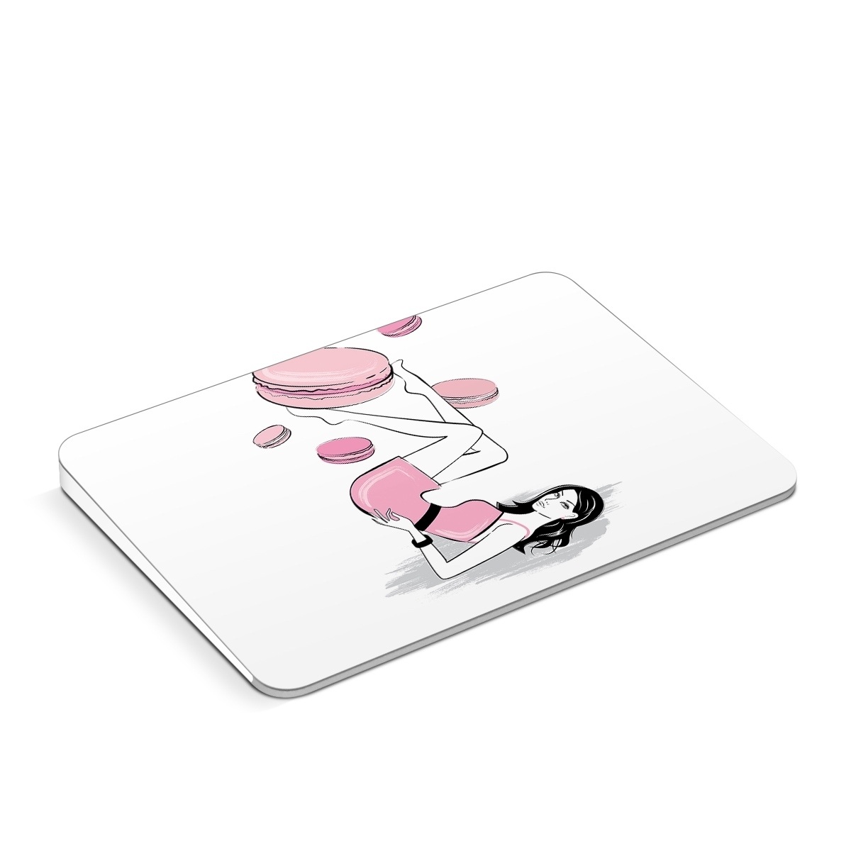 Apple Magic Trackpad Skin design of Gesture, Pink, Cartoon, Happy, Art, Red, Font, Elbow, Magenta, Thumb, with white, black, pink, gray colors
